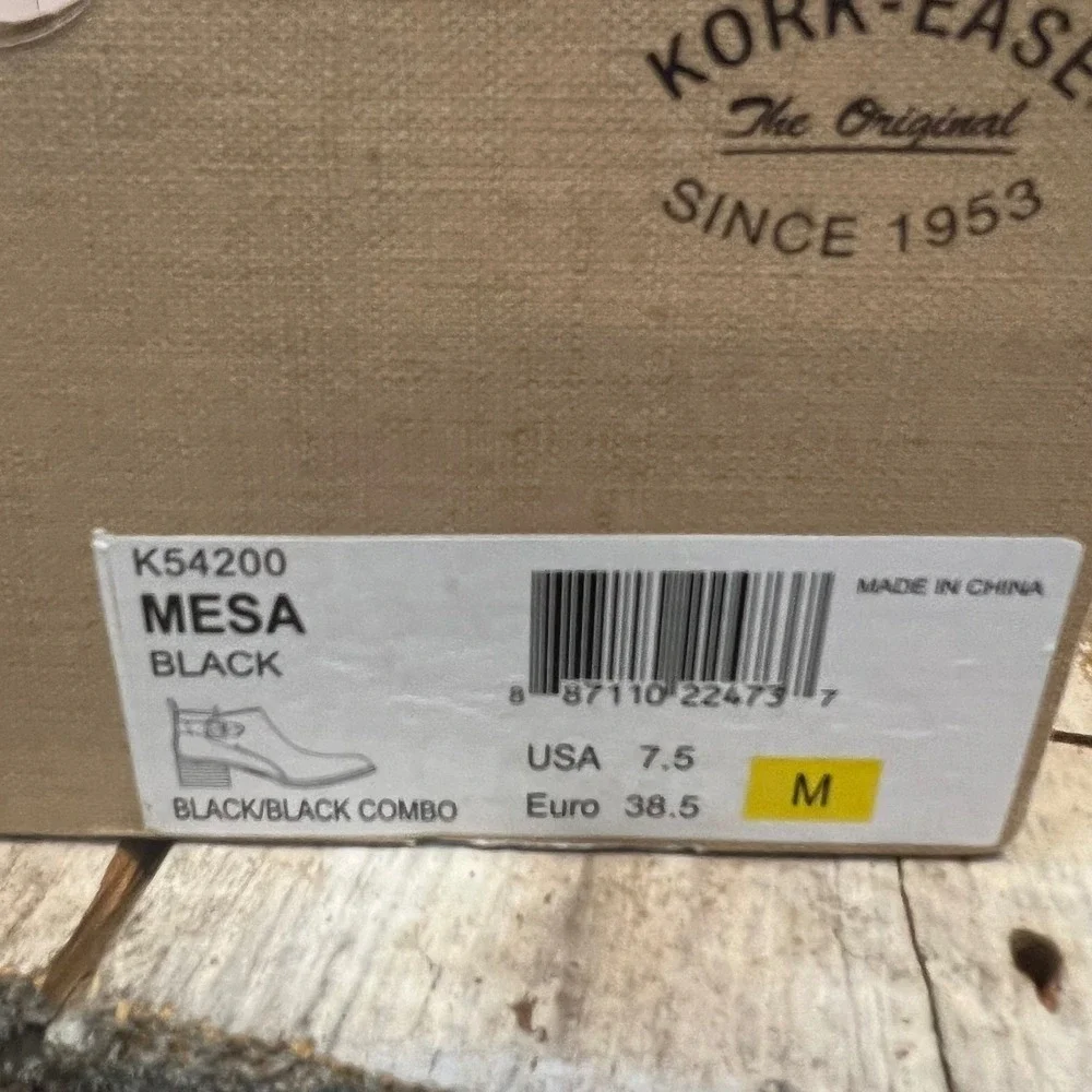 Kork-Ease Black Suede Leather‎ Mesa Ankle Bootie K54200 Size 7.5